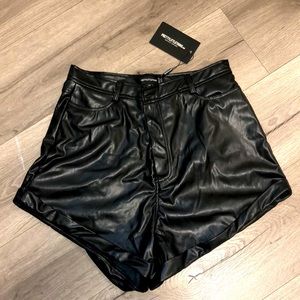 PrettyLittleThing Leather Shorts